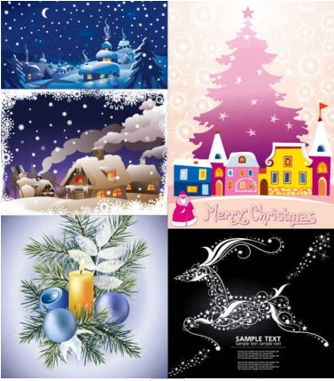 Christmas cartoon snow background  Illustration vector