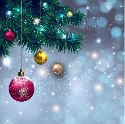 Christmas decoration shiny vector free download