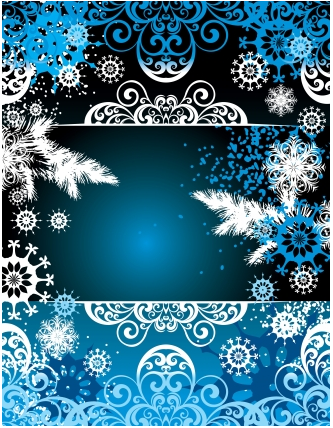 Christmas frame with snow vector design