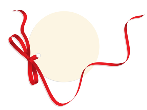 Circle card with red ribbon vector
