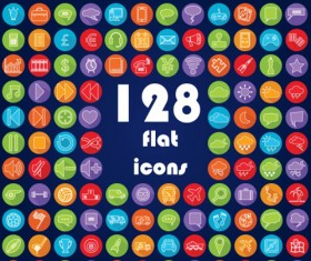 Circle flat Application Icons set