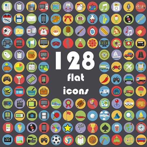Circle flat icon vintage vector