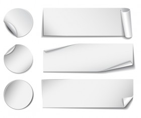 Circle with rectangle stickers vector 01