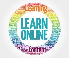 Circle word cloud frames vector set 01