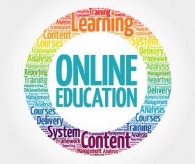 Circle word cloud frames vector set 06