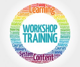 Circle word cloud frames vector set 08