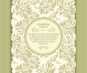 Classical floral retro background vectors 04