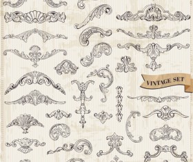 Classical ornaments retro styles vector 01