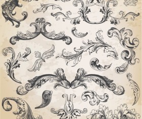 Classical ornaments retro styles vector 02