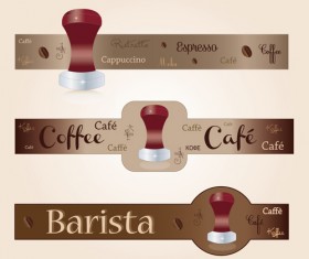 Coffee with cafe art banners vector 01