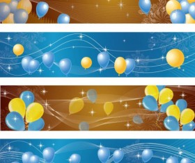 Color balloon with abstract banner vector