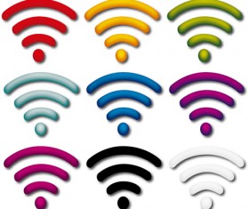 Colored WI-FI icons set