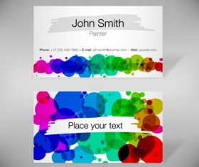 Colored bubbles with business cards vector