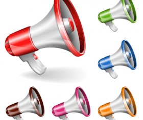 Colored megaphone design vector