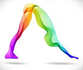 Colored snoke with yoga vector set 03