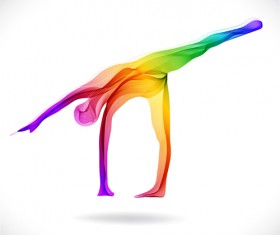 Colored snoke with yoga vector set 05