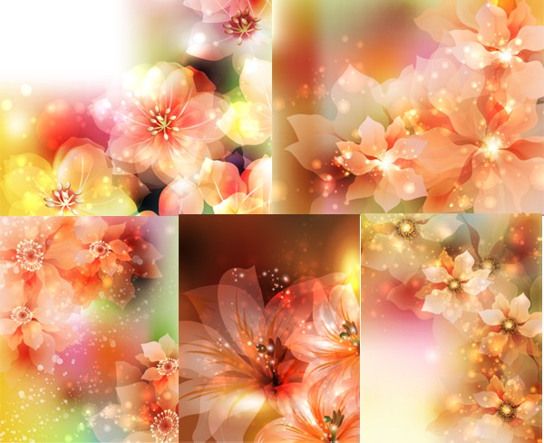Colorful dream flower background vector material