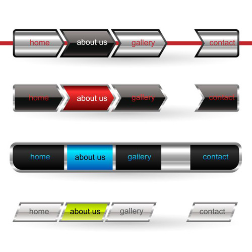 Company website menu buttons vector collection 05