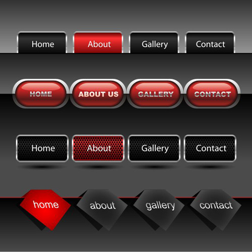 Company website menu buttons vector collection 06