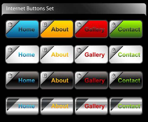 Company website menu buttons vector collection 08