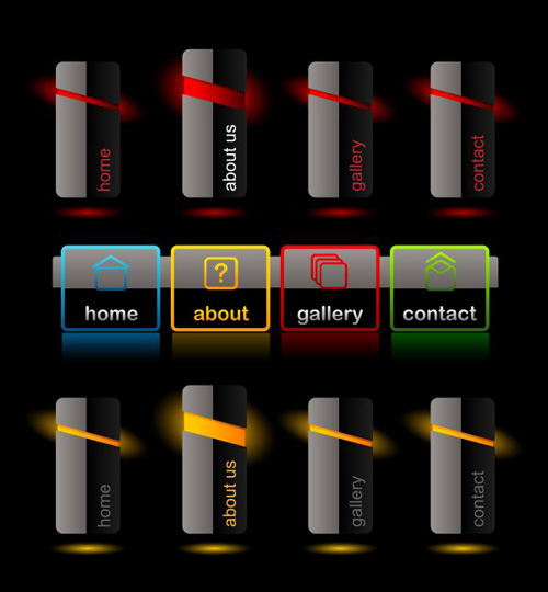 Company website menu buttons vector collection 12