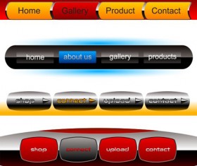 Company website menu buttons vector collection 14