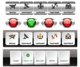 Company website menu buttons vector collection 15