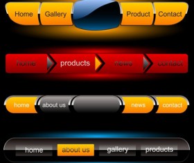 Company website menu buttons vector collection 16
