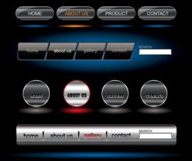 Company website menu buttons vector collection 17