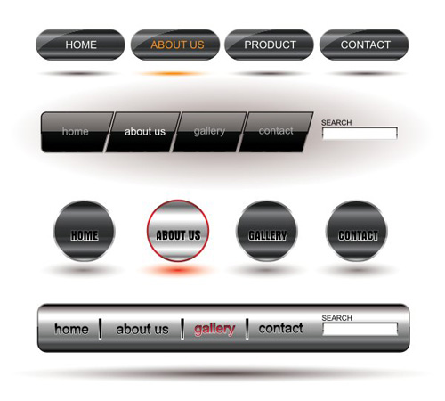 Company website menu buttons vector collection 18