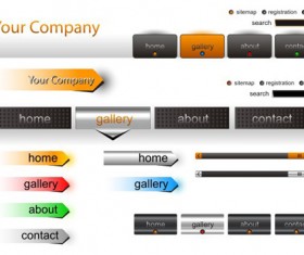 Company website menu buttons vector collection 21