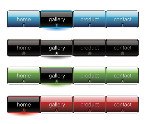 Company website menu buttons vector collection 24