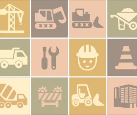 Construction flat icons set