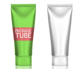 Cosmetics packages tube blank vector 02