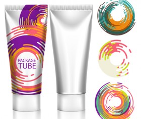 Cosmetics packages tube blank vector 06