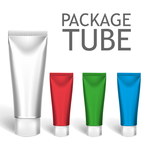 Cosmetics packages tube blank vector 12