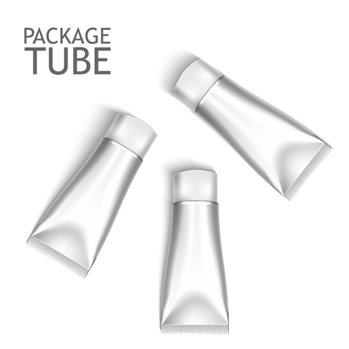 Cosmetics packages tube blank vector 13