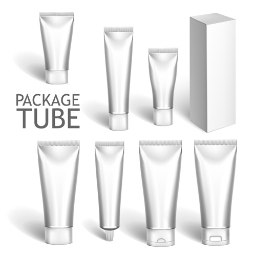 Cosmetics packages tube blank vector 14