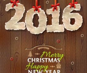 Creative 2016 christmas with new year vector design 02
