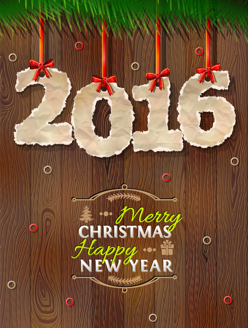 Creative 2016 christmas with new year vector design 02