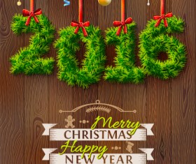 Creative 2016 christmas with new year vector design 04