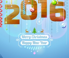 Creative 2016 christmas with new year vector design 07