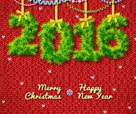 Creative 2016 christmas with new year vector design 08