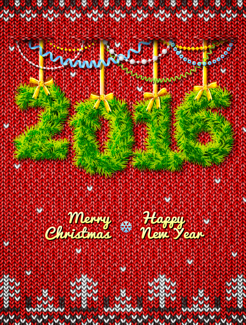 Creative 2016 christmas with new year vector design 08