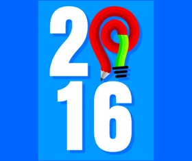 Creative 2016 new year design vector collection 06