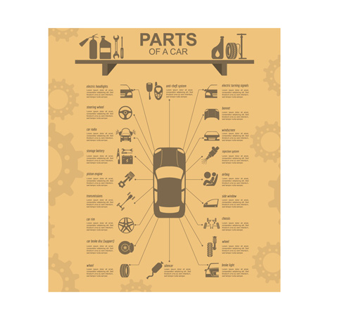 Creative car service infographics template vector 01
