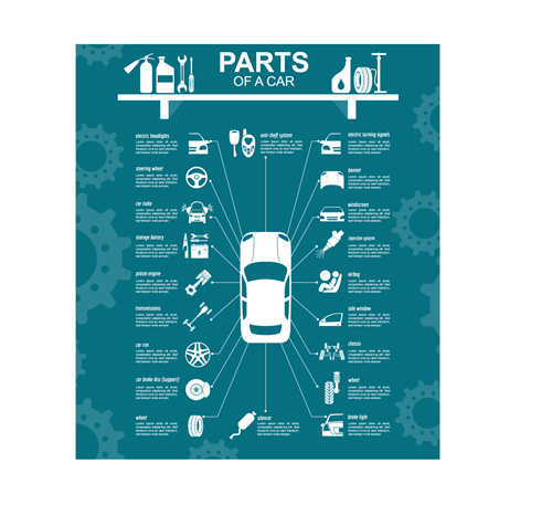 Creative car service infographics template vector 02