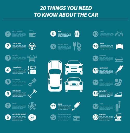 Creative car service infographics template vector 04