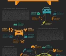 Creative car service infographics template vector 07