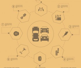 Creative car service infographics template vector 09